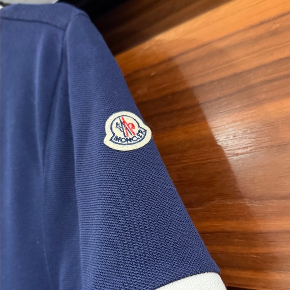 Moncler Navy Polo with White Accents - Picture 3 of 5